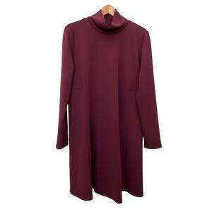 Amanda U. Uprichard Dress Sz L Women's Turtleneck Long Sleeve Wine Red NEW